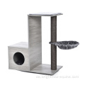 Kleine robuste Kitty Kratzer Spielplatz Sisal Post Holzbrettbedarf Starker Katzenbaum